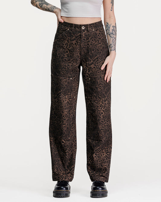 Leopard-Print Work Pants